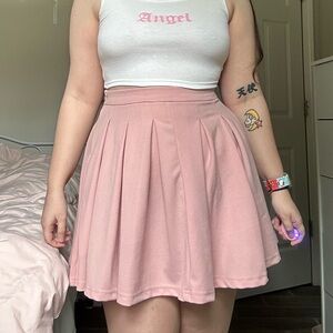 pink mini skirt from shein